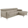 ECKSOFA in Echtleder Grau  - Chromfarben/Grau, Design, Leder/Metall (227/168cm) - Livetastic