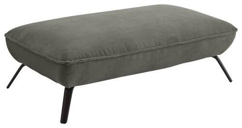 HOCKER Cord Olivgrün  - Schwarz/Olivgrün, Design, Textil/Metall (142/43/80cm) - Moderano