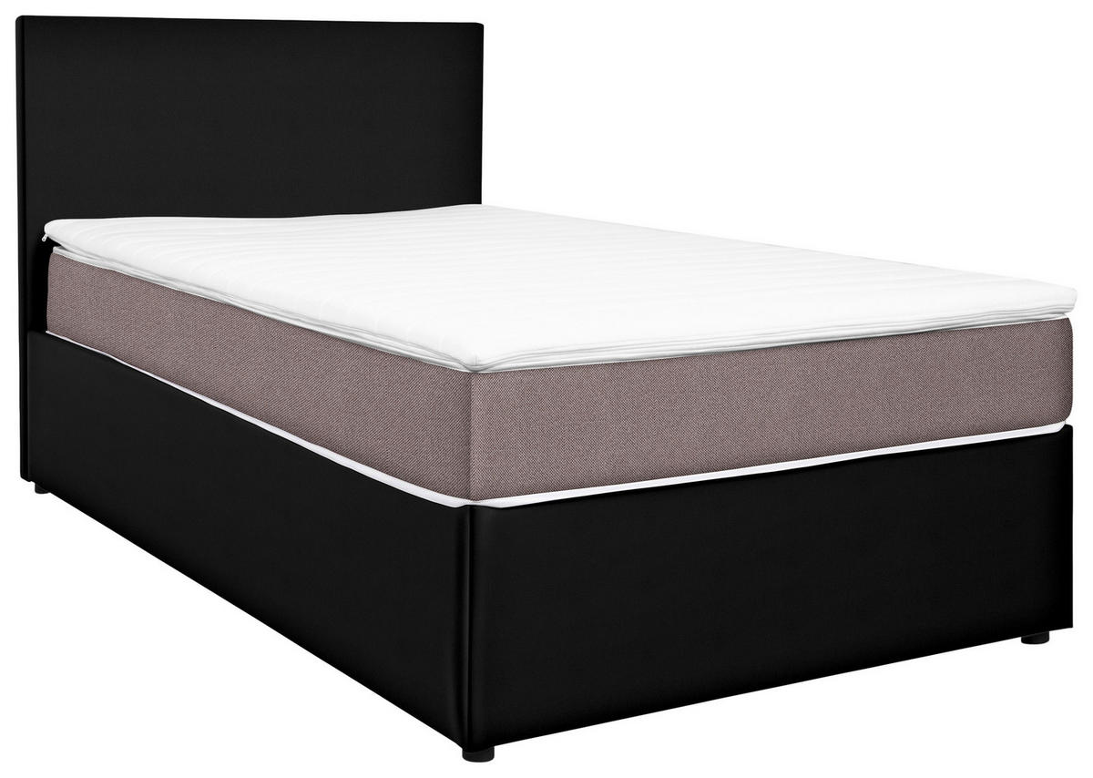 BOXBETT 120/200 cm  in Schwarz, Hellbraun  - Hellbraun/Schwarz, Konventionell, Holz/Holzwerkstoff (120/200cm) - MID.YOU