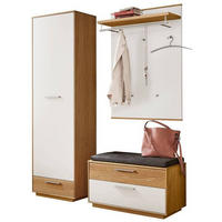 GARDEROBE 4-teilig  in 160/195/40 cm  - Eichefarben/Anthrazit, Design, Glas/Holz (160/195/40cm)