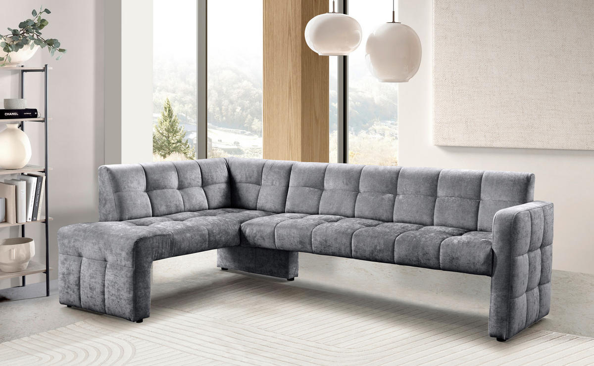 ROHOVÁ LAVICE, buk, antracitová - černá/antracitová, Moderní, dřevo/kompozitní dřevo (245/157cm) - Livetastic