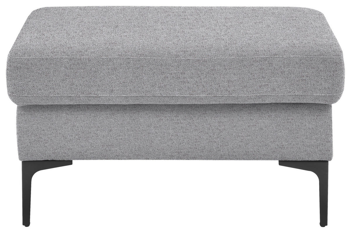 3-SITZER-SOFA in Flachgewebe Hellgrau  - Hellgrau/Schwarz, Design, Textil/Metall (226/89/97cm) - Pure Home Lifestyle