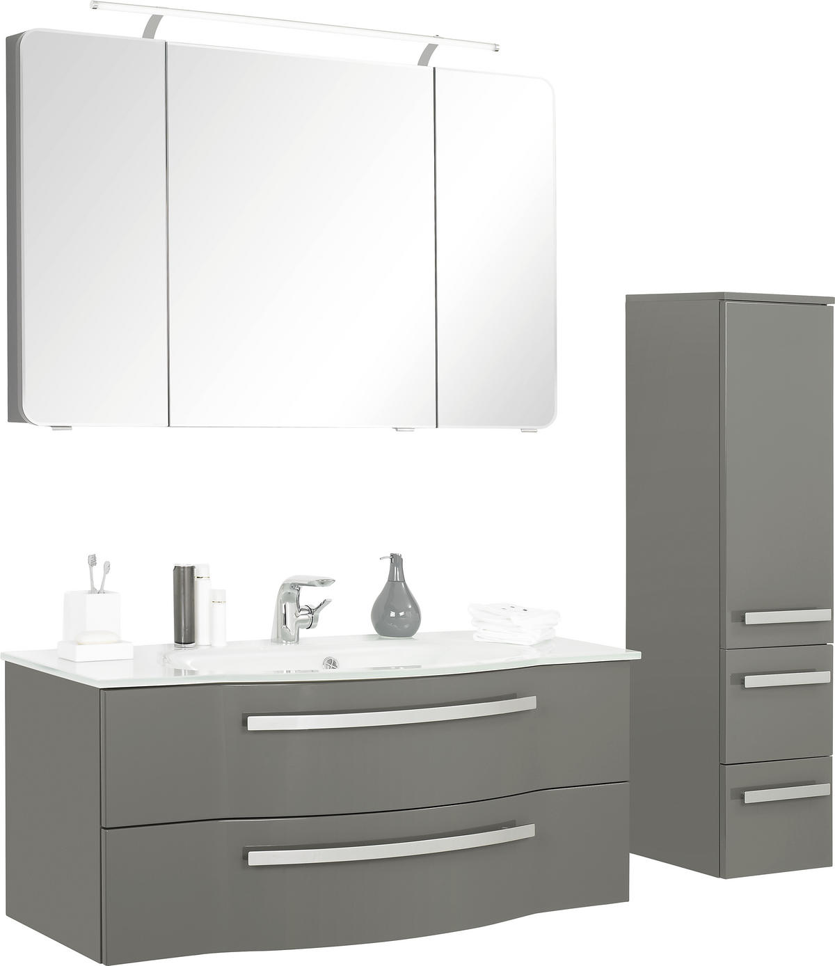 KUPAONICA  siva  - siva, Design, staklo/drvni materijal (120cm) - Sadena