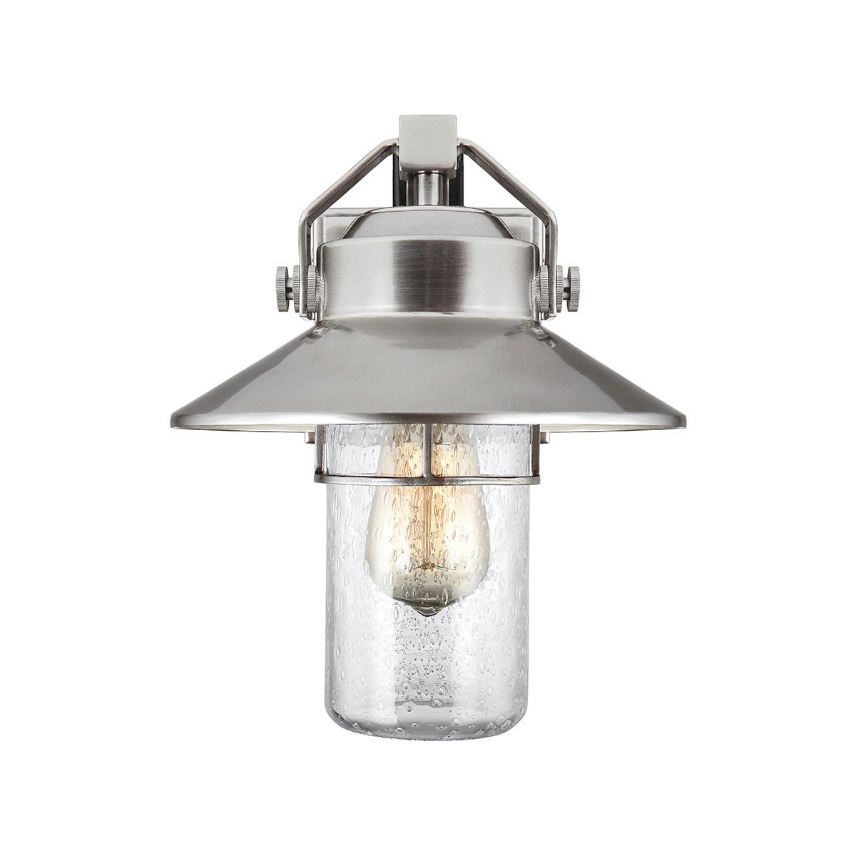 AUSSENWANDLEUCHTE - Edelstahlfarben, Konventionell, Glas/Kunststoff (22.9/27.3/27.1cm) - Elstead Lighting