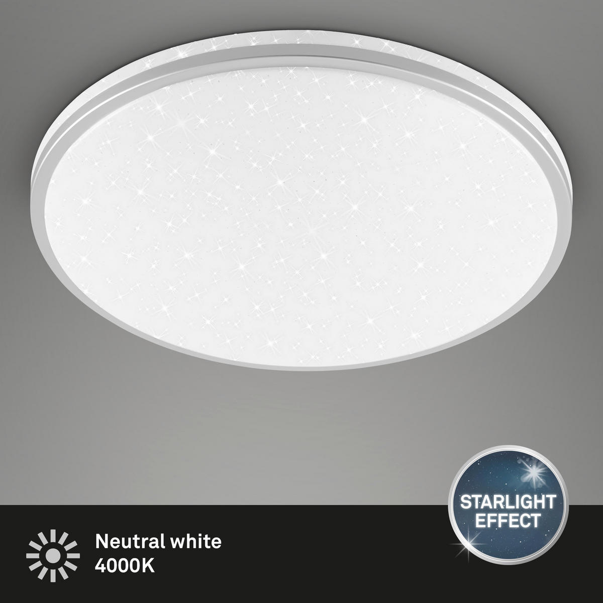 STROPNA LED-SVETILKA   //4000 K// - barve kroma/bela, Basics, umetna masa (33/6cm)