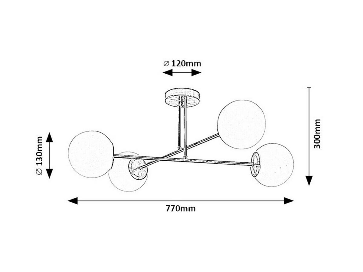 LUSTER       - bela/zlatna, Osnovno, staklo/metal (77/30cm)