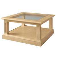 COUCHTISCH Pinie massiv Klarglas 90/90/45 cm quadratisch Beige  - Beige, Design, Glas/Holz (90/90/45cm) - Livetastic