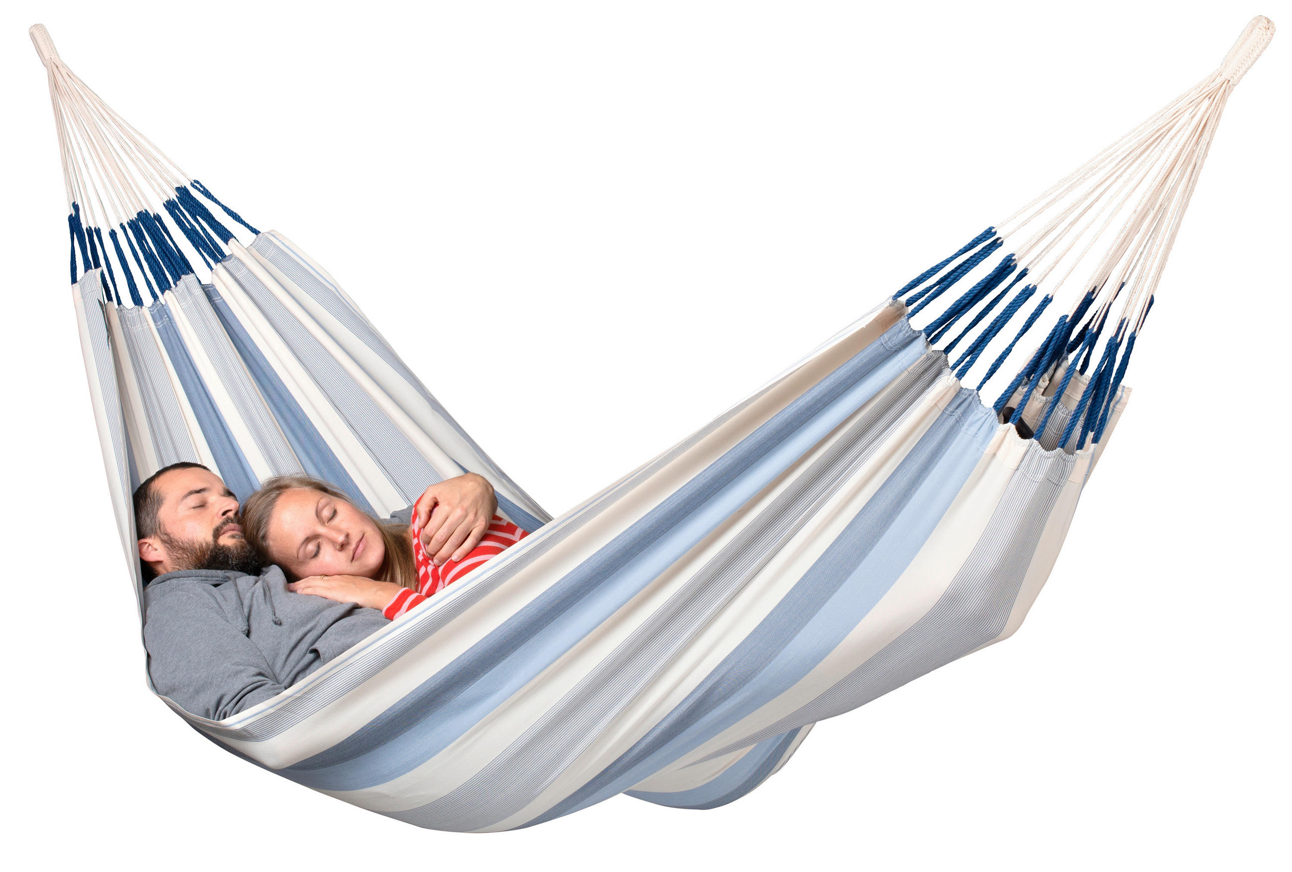 HÄNGEMATTE kingsize outdoor  - Blau/Weiß, KONVENTIONELL, Textil (180/400cm) - La Siesta