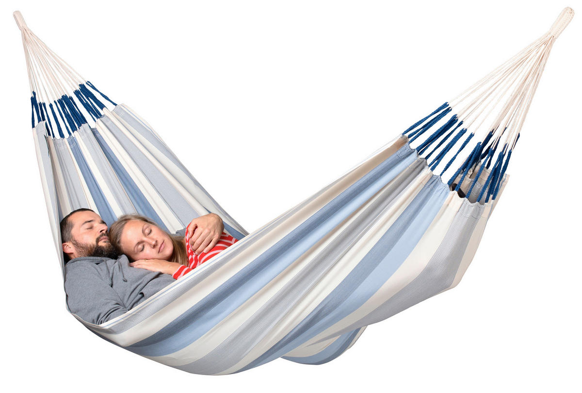 HÄNGEMATTE kingsize outdoor  - Blau/Weiß, KONVENTIONELL, Textil (180/400cm) - La Siesta