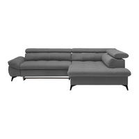 ECKSOFA in Chenille Anthrazit  - Anthrazit/Schwarz, Modern, Textil/Metall (296/201cm) - Livetastic