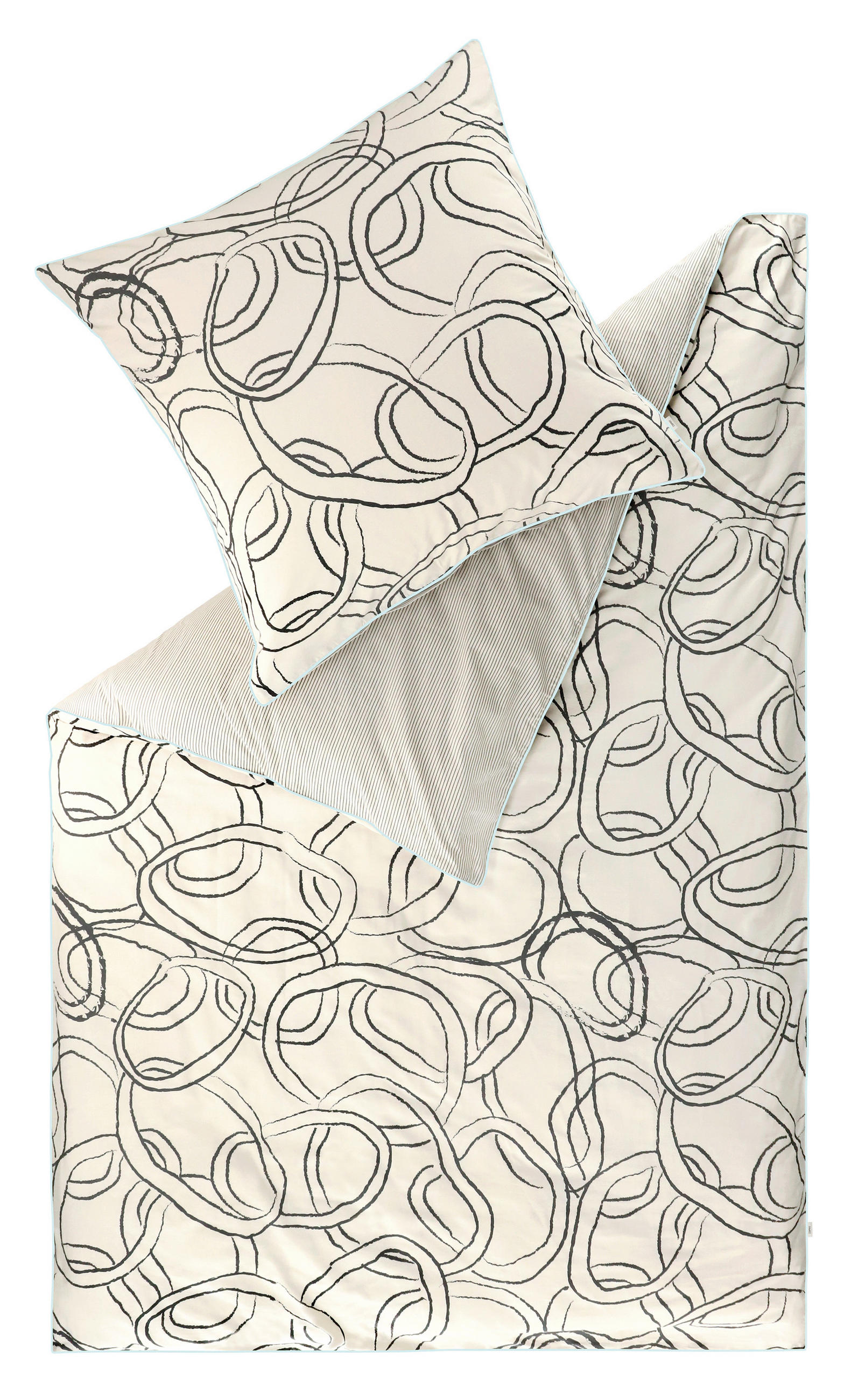 Esprit Wendebettwäsche E-Gabin beige Creme, Grau, Beige 135x200 cm