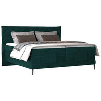 BOXSPRINGBETT 180/200 cm  in Waldgrün  - Waldgrün/Schwarz, Konventionell, Textil/Metall (180/200cm) - Esposa