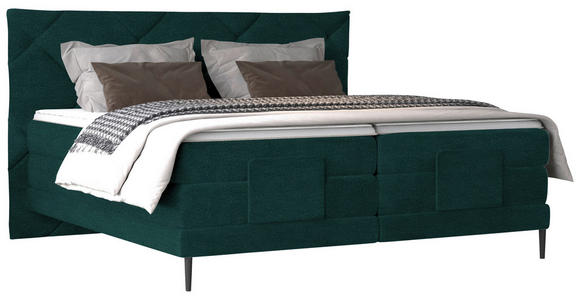 BOXSPRINGBETT 180/200 cm  in Waldgrün  - Waldgrün/Schwarz, KONVENTIONELL, Textil/Metall (180/200cm) - Esposa