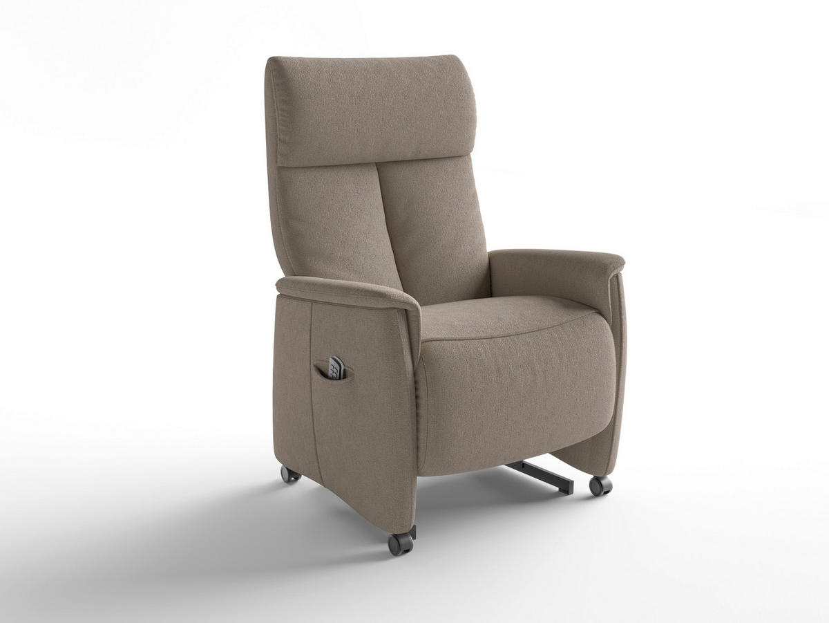 RELAXAČNÍ KŘESLO, textil, šedohnědá - černá/šedohnědá, Basics, textil/plast (76/112/84cm) - Sit & More