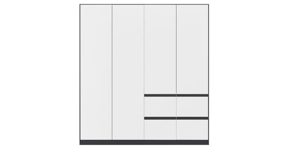 KLEIDERSCHRANK 4-türig Grau, Weiß  - Weiß/Grau, KONVENTIONELL, Holzwerkstoff/Kunststoff (181/197/54cm) - Xora