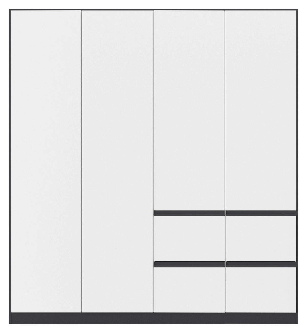 OMARA ZA OBLAČILA, siva, bela  - siva/bela, Konvencionalno, umetna masa/leseni material (181/197/54cm) - Xora