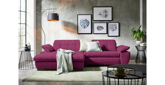 ECKSOFA  in Webstoff Lila  180/265 cm  - Lila/Schwarz, Design, Textil/Metall (180/265cm) - Carryhome