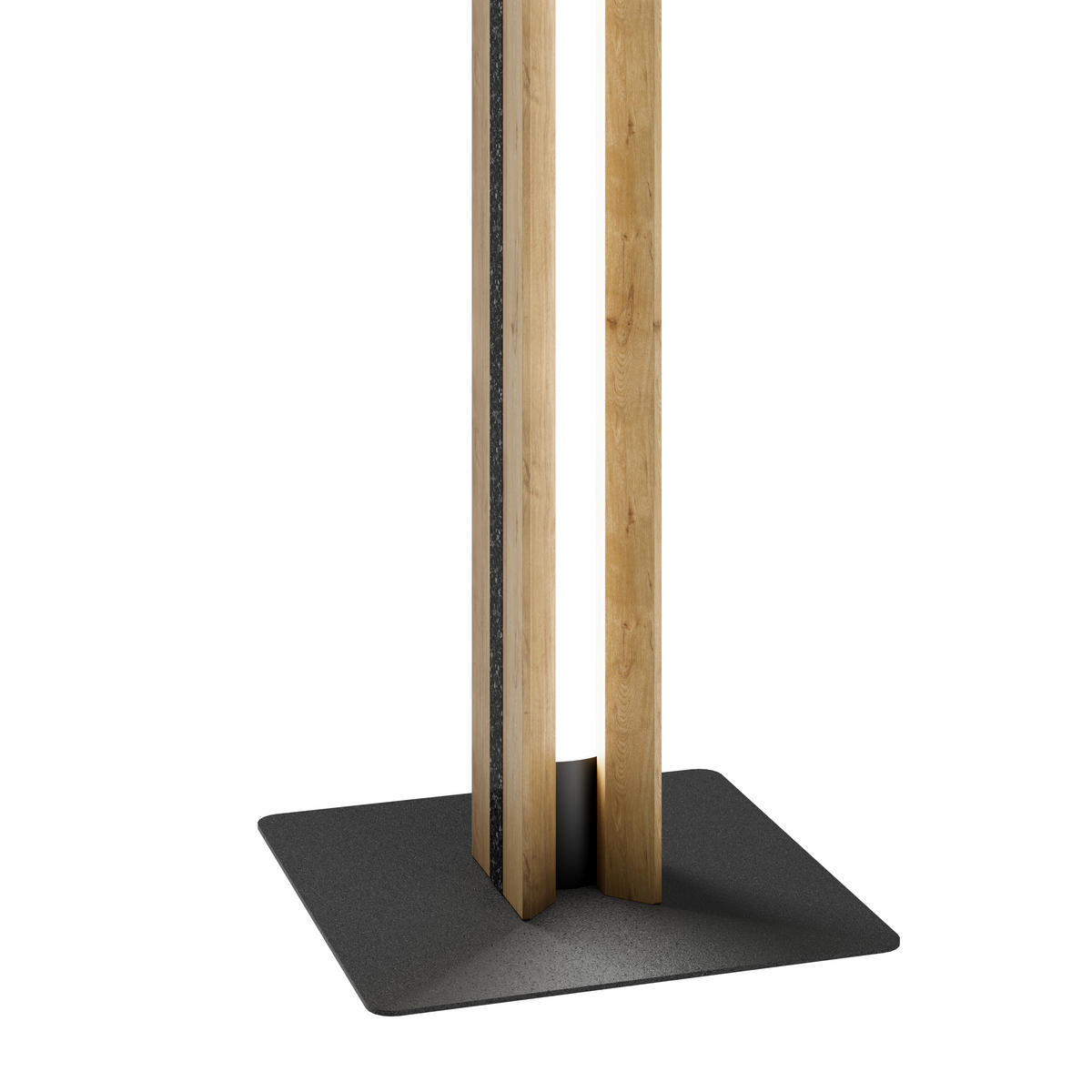 LED-STEHLEUCHTE Oberstdorf 21/150 cm   - Schwarz, Natur, Holz/Metall (21/150cm)