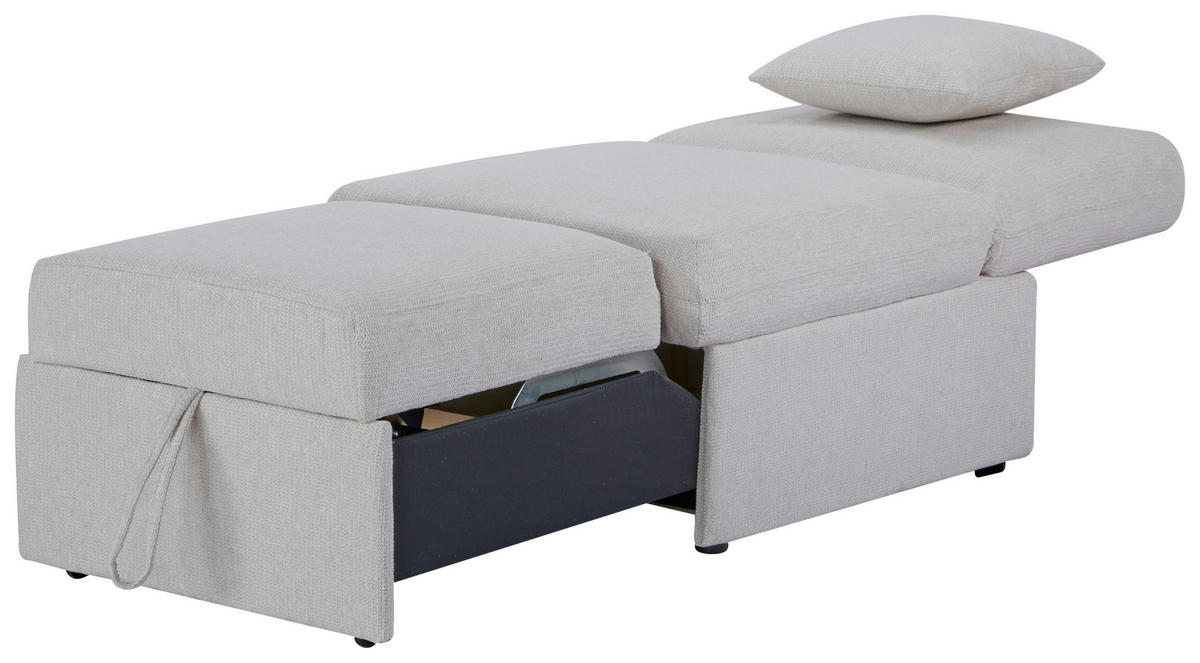 SCHLAFSESSEL in Samt Beige  - Beige/Schwarz, Design, Holz/Kunststoff (70/95/97cm) - Livetastic