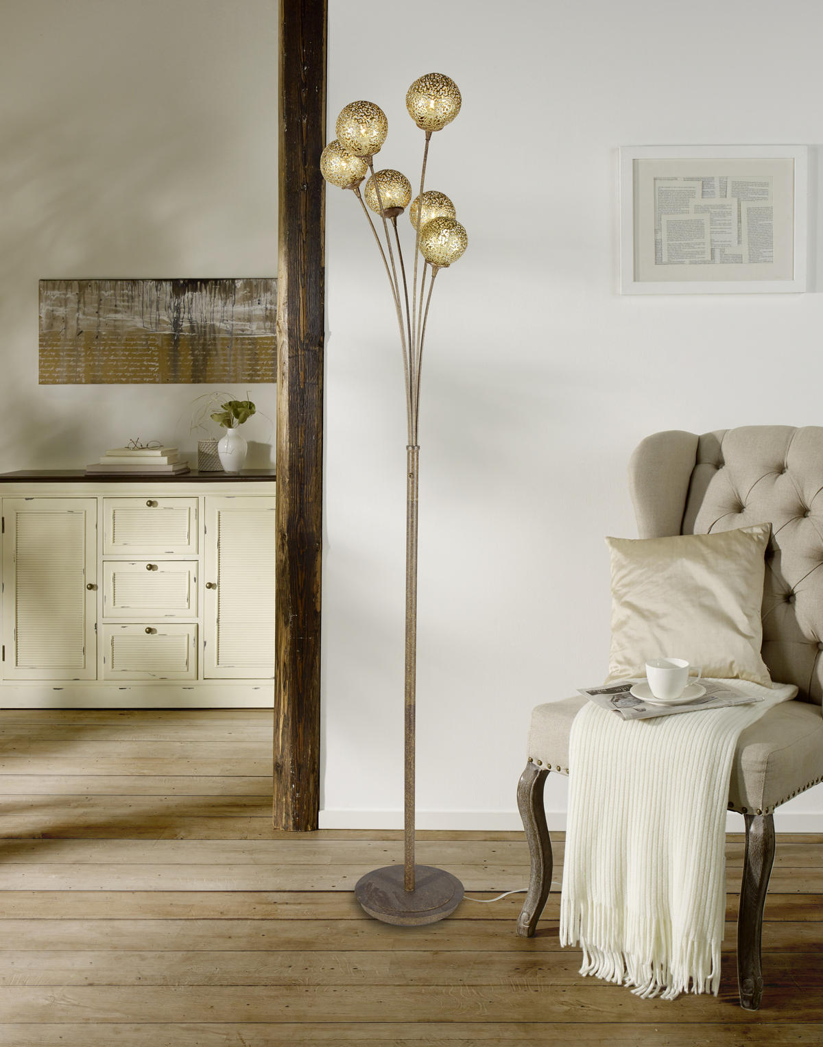 STOJACÍ LAMPA, 34/34/184 cm - rezavá, Lifestyle, kov (34/34/184cm) - Landscape