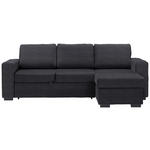 ECKSOFA  in Velours Anthrazit  244/157 cm  - Anthrazit/Schwarz, Design, Kunststoff/Textil (244/157cm) - Carryhome