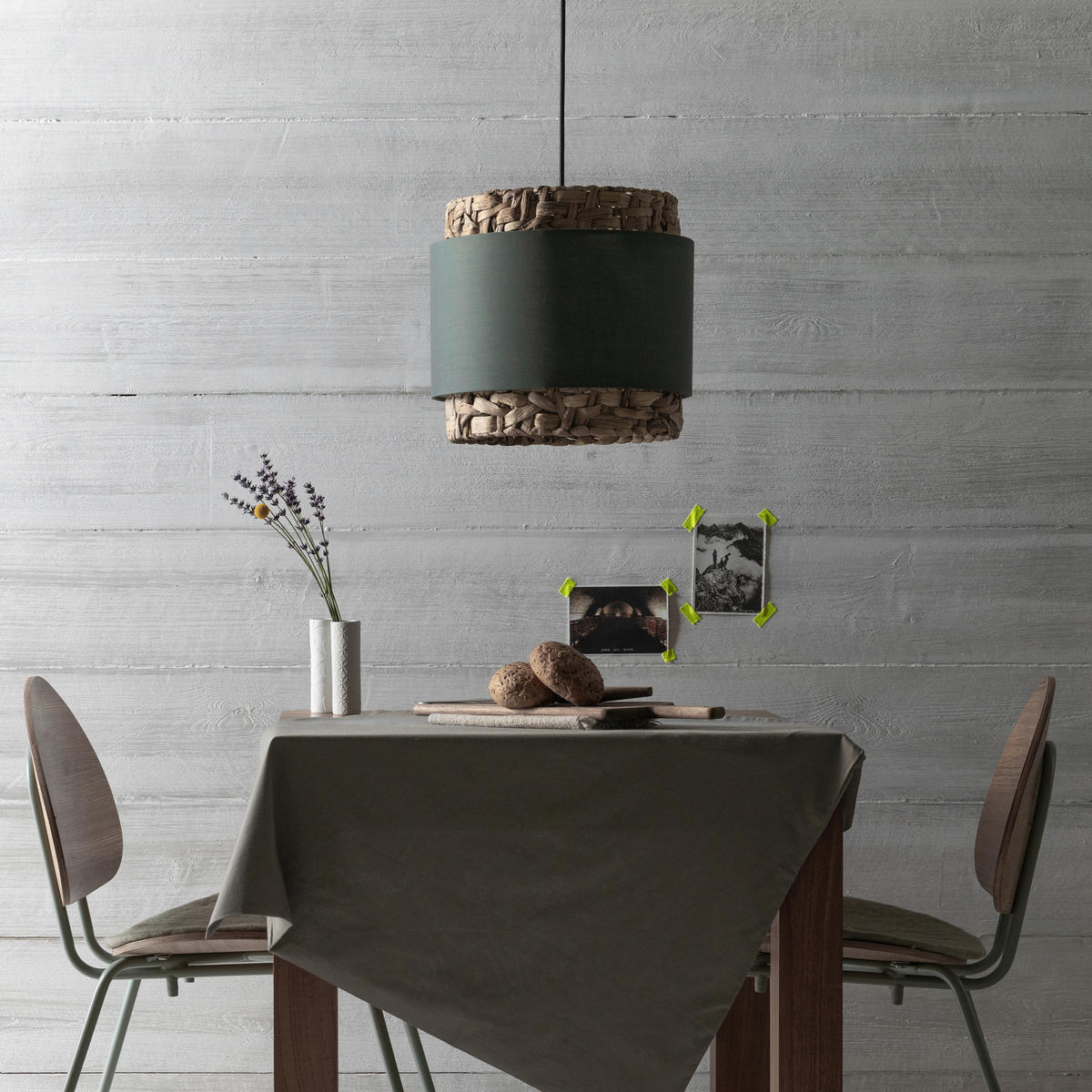 HÄNGELEUCHTE 35/140 cm  - Beige/Grau, Natur, Naturmaterialien/Textil (35/140cm) - Brilliant