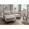 ECKSOFA in Cord Beige  - Beige/Schwarz, Basics, Holz/Textil (238/174cm) - Livetastic