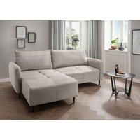 ECKSOFA in Cord Beige  - Beige/Schwarz, Basics, Holz/Textil (238/174cm) - Livetastic