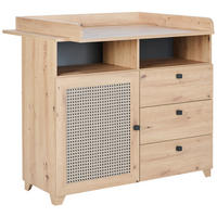 WICKELKOMMODE Clair 108/92/102/77 cm  - Anthrazit/Eiche Artisan, Basics, Holzwerkstoff/Metall (108/92/102/77cm) - Jimmylee