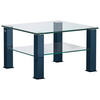 COUCHTISCH in Metall, Glas 75/75/42,5 cm  - Blau, Design, Glas/Kunststoff (75/75/42,5cm)