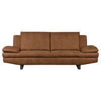 3-SITZER-SOFA in Mikrofaser Cognac  - Cognac/Schwarz, Design, Textil/Metall (218/78/88cm) - MID.YOU