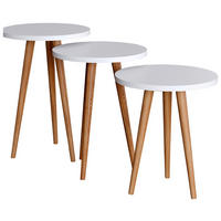 BEISTELLTISCHSET in Holzwerkstoff 34/34/42-47-52 cm  - Honigeiche/Weiss, Design, Holzwerkstoff (34/34/42-47-52cm) - MID.YOU