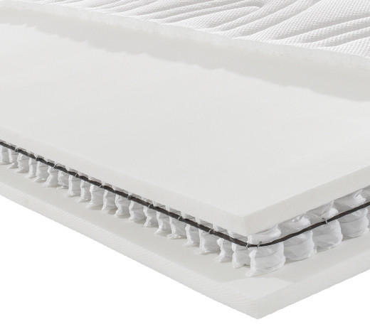 TASCHENFEDERKERNMATRATZE ORTHO STAR PREMIUM T 90/200 cm Höhe ca. 26 cm 7 -Zonen - Weiß, KONVENTIONELL, Textil (90/200cm) - Novel
