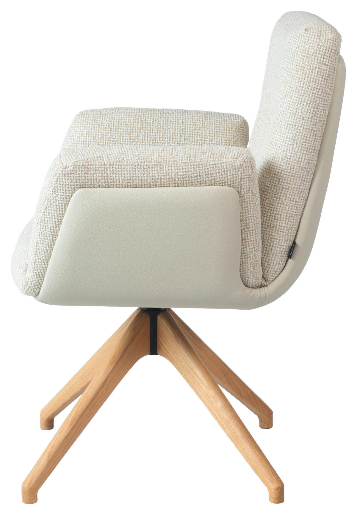 ARMLEHNSTUHL  Sitzfläche 360° drehbar, automatische Rückholfunktion Webstoff  Eichefarben, Beige  - Eichefarben/Beige, Design, Holz/Textil (62/89/66,5cm) - Johann Jakob