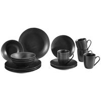 KOMBISERVICE Schwarz ETNA 16-teilig 4 Personen  - Schwarz, Design, Keramik - Van Well