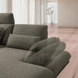 ECKSOFA  in Flachgewebe Braun Rücken echt, Armteilverstellung, Relaxfunktion  234/155 cm  - Schwarz/Braun, Design, Textil/Metall (234/155cm) - Dieter Knoll