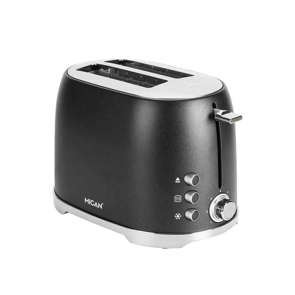 Thumbnail - Mican Toaster, Dunkelgrau, Metall, Kunststoff, 18.4x19.6x30.3 cm, RoHS, Krümelschublade, Auftaufunktion, Schnellstoppfun...
