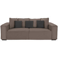 BIGSOFA in Taupe, Dunkelgrau  - Taupe/Dunkelgrau, MODERN, Holz/Textil (244/62/117cm) - Luca Bessoni