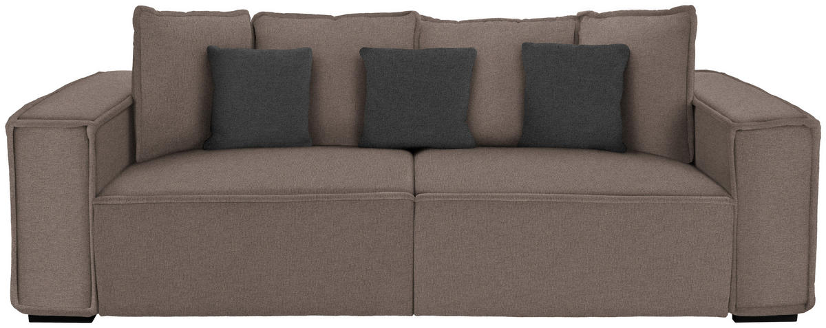 BIGSOFA in Taupe, Dunkelgrau  - Taupe/Dunkelgrau, MODERN, Holz/Textil (244/62/117cm) - Luca Bessoni
