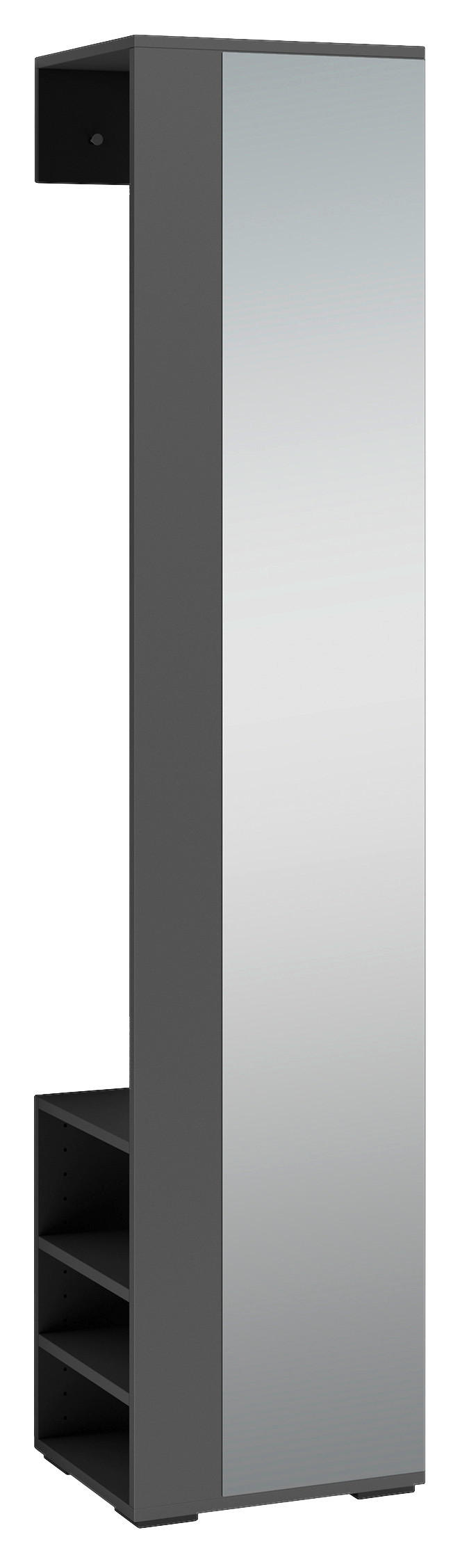 GARDEROBE  in 40/184/35 cm  - Anthrazit/Silberfarben, Design, Holzwerkstoff/Kunststoff (40/184/35cm) - Livetastic