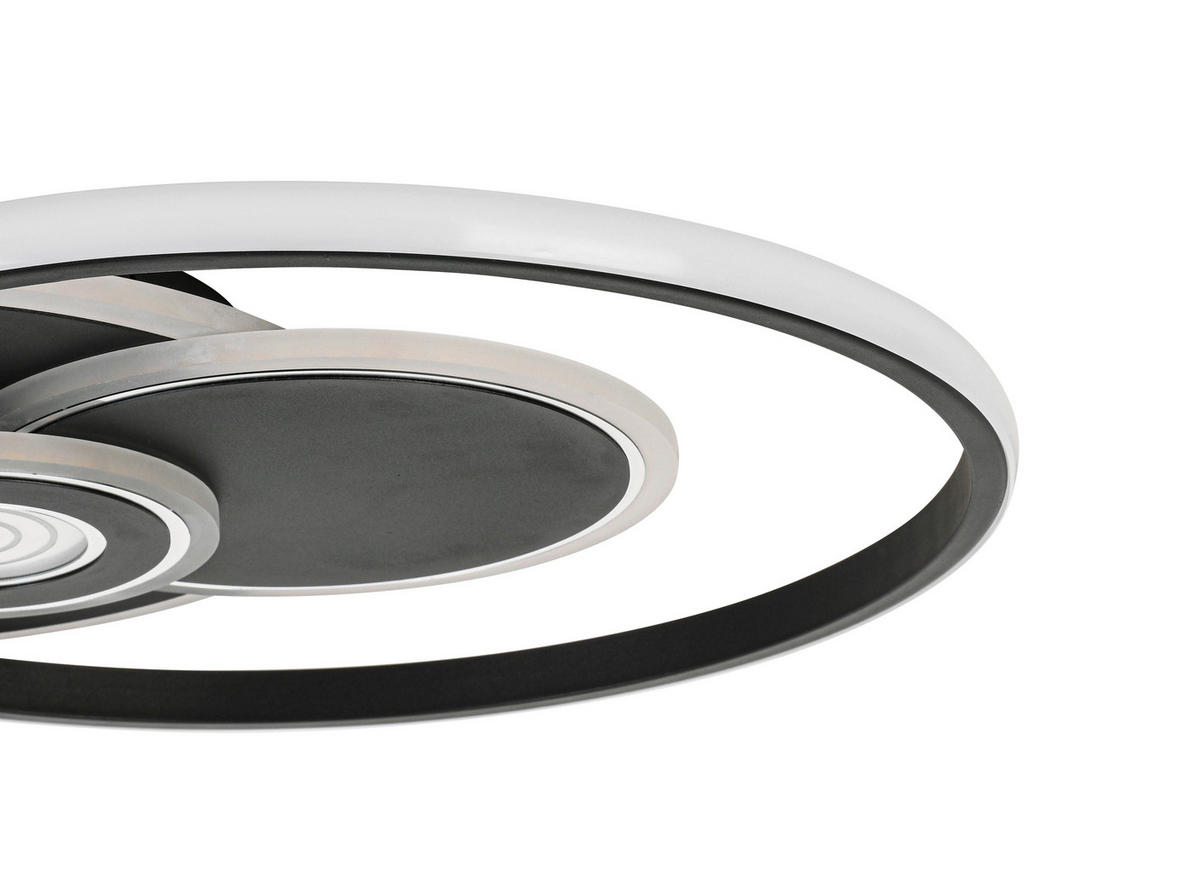 LED-DECKENLEUCHTE 54,5/46/6 cm    - Chromfarben/Schwarz, Design, Kunststoff/Metall (54,5/46/6cm) - Novel