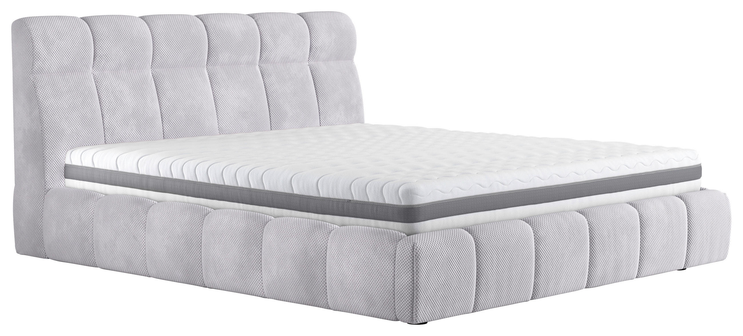 KÁRPITOZOTT ÁGY 180/200 cm  szürke  - fekete/antracit, Basics, faalapú anyag/textil (180/200cm) - Carryhome