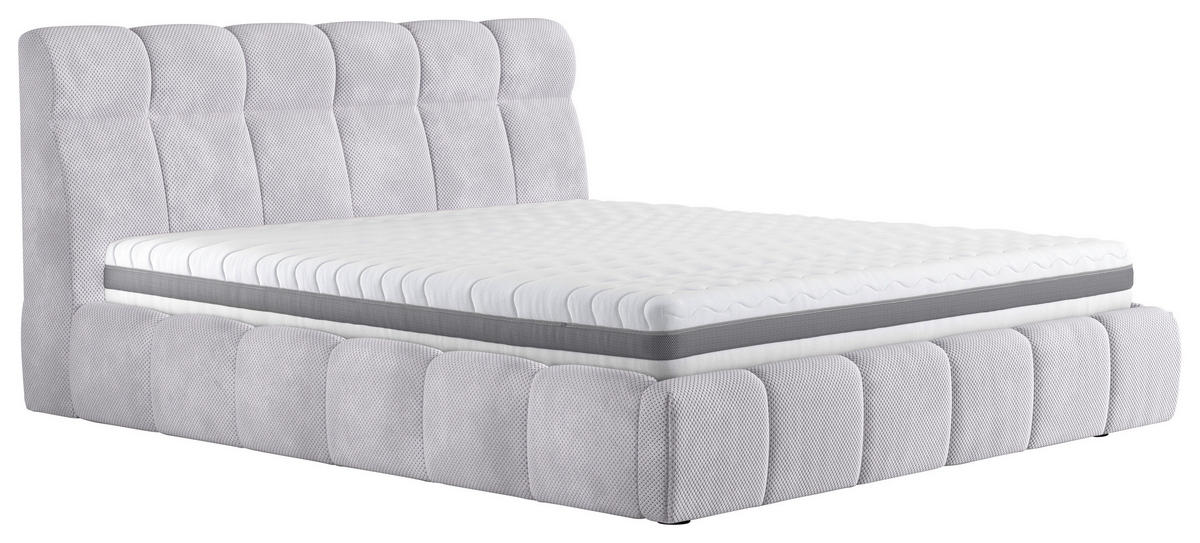 KÁRPITOZOTT ÁGY 180/200 cm  szürke  - fekete/antracit, Basics, faalapú anyag/textil (180/200cm) - Carryhome