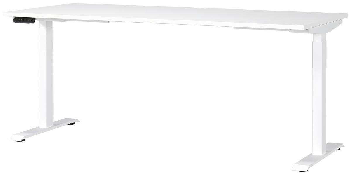 SCHREIBTISCH 180/80/72-118 cm  in Weiß  - Weiß, MODERN, Holzwerkstoff/Metall (180/80/72-118cm) - Novel