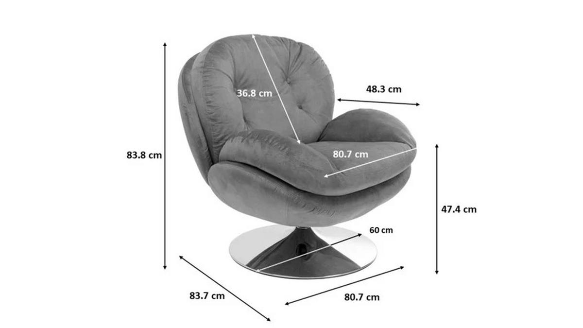 SESSEL in Samt Senfgelb  - Silberfarben/Senfgelb, Design, Textil/Metall (81/84/83cm) - Kare-Design