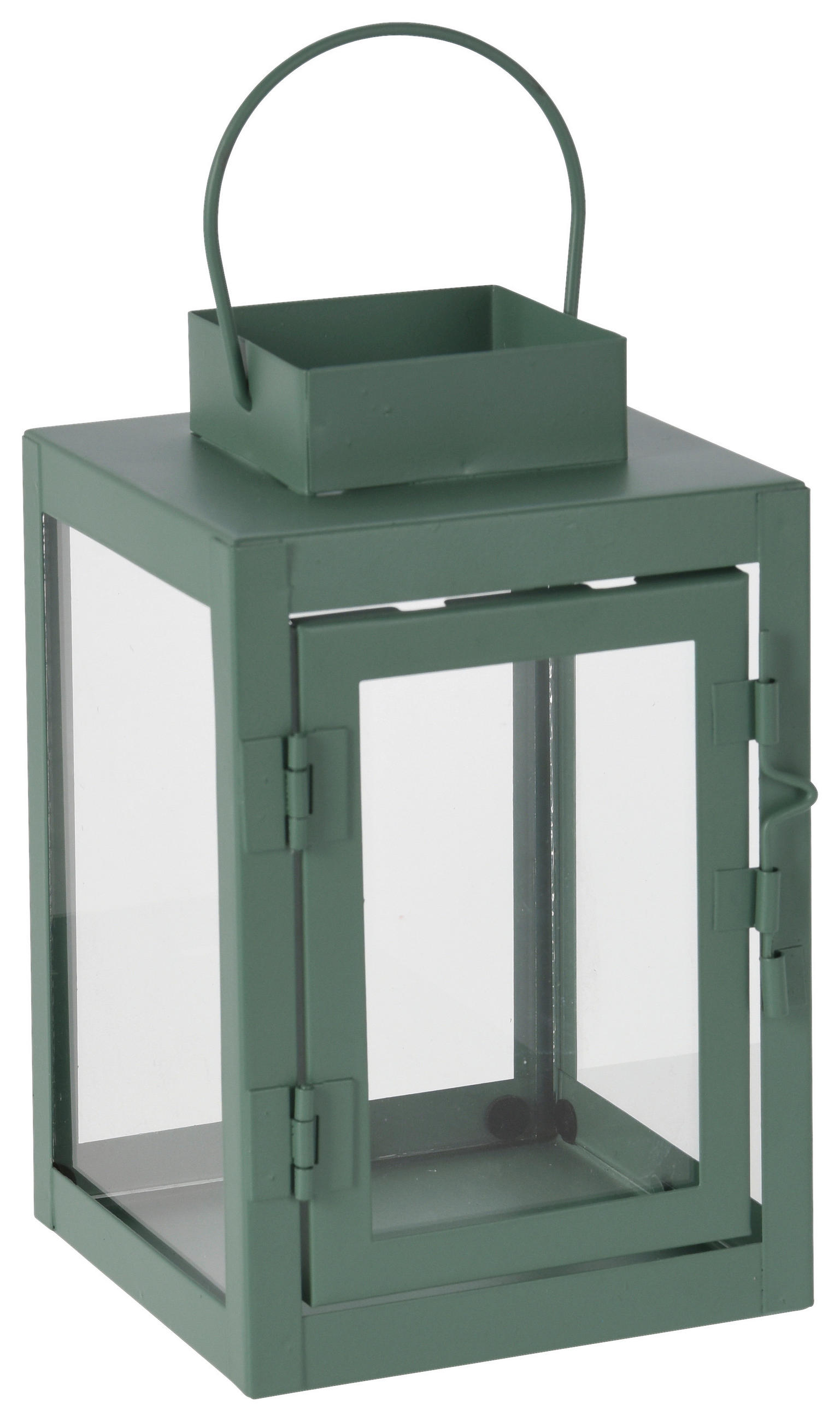 Laterne Karen Metall Grün H: 16 Cm Mit Vier Fenster