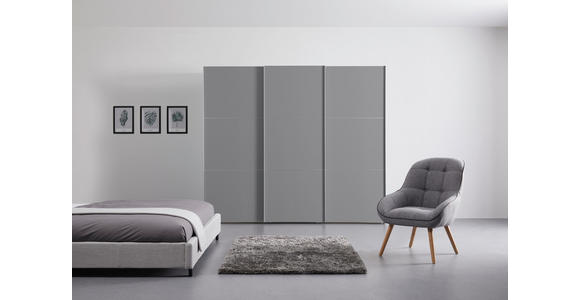 SCHWEBETÜRENSCHRANK in Grau - Alufarben/Grau, Holzwerkstoff/Metall (249/222/68cm) - Moderano