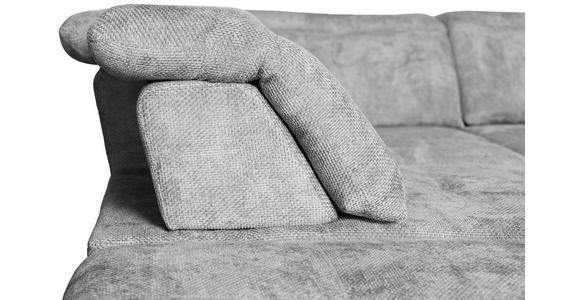 WOHNLANDSCHAFT Hellgrau Struktur  - Hellgrau/Schwarz, KONVENTIONELL, Textil/Metall (253/357/188cm) - Carryhome