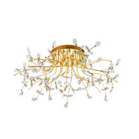 LED-DECKENLEUCHTE Crystal X 77 cm  - Messingfarben, Design, Glas/Metall (77cm) - Hell