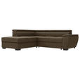 ECKSOFA  in Flachgewebe Braun  - Schwarz/Braun, KONVENTIONELL, Kunststoff/Textil (220/266cm) - Carryhome